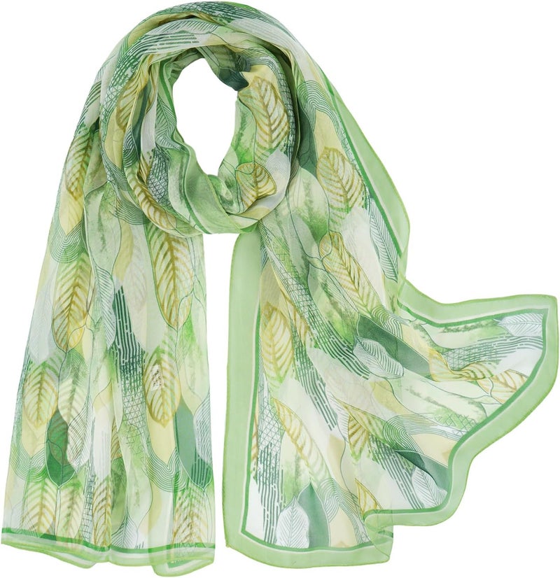 E-Clover Herebuy - Unique Women's Floral Scarves: Chiffon Flowers & Birds Printed Scarf - Image 1
